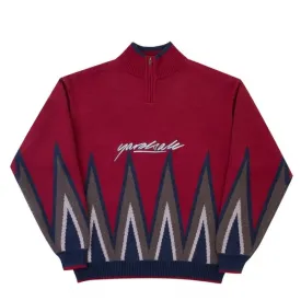 Blaze Knit Quaterzip (Red)