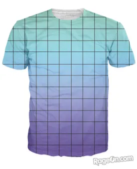 Blue Purple Grid T-Shirt