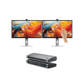 Clarity Pro Touch 27" UHD 4K Monitor with 65W PD, Webcam and Touchscreen (Pack of 2)   Thunderbolt 4 BLAZE Docking Station